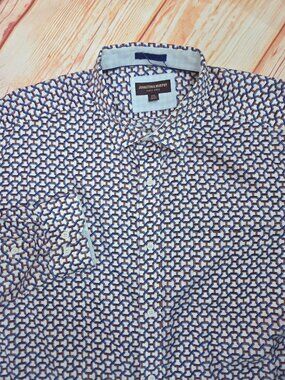 Johnston & Murphy Mens Button-Down Shirt XXL Geometric Print